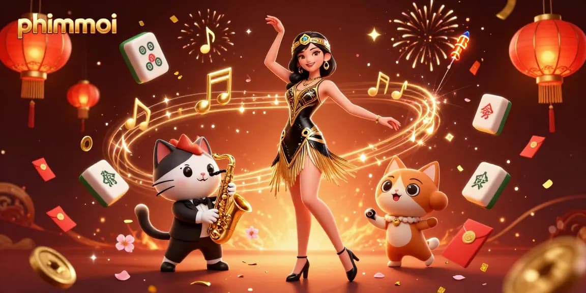 Experience the thrill of phimmoi with a vibrant 3D scene celebrating casino culture.