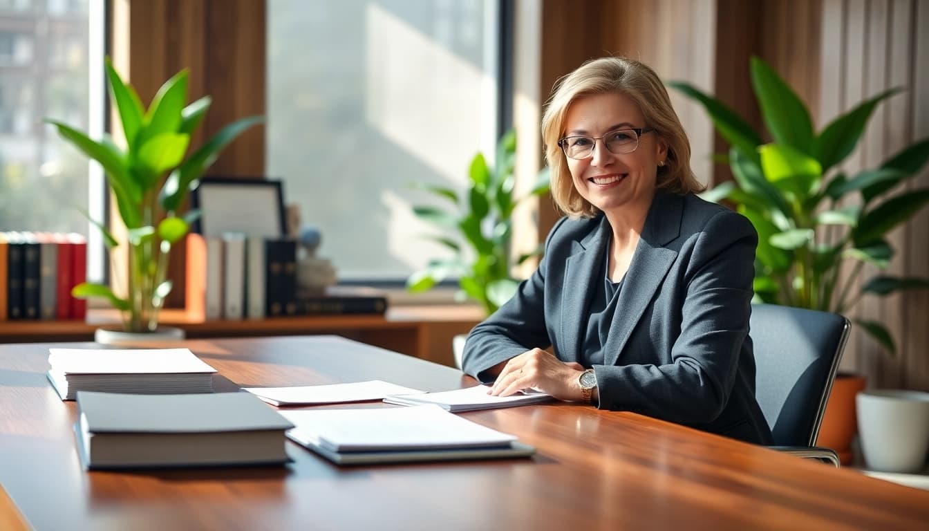 Consulting with a lawyer at https://www.miaoulislaw.com in a modern office.