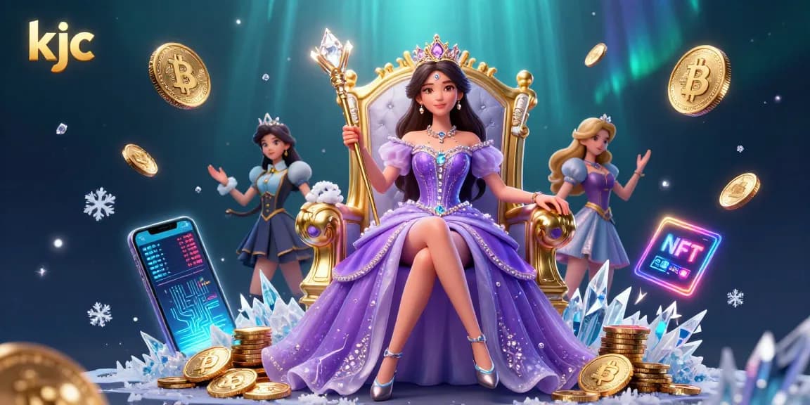 Engage with kjc through an enchanting princess gambling experience featuring vibrant crypto elements.