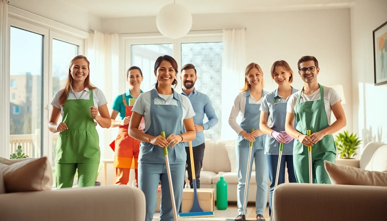 Experience premier services at https://ecocleanellies.com, showcasing cleaners refreshing a cozy living room.
