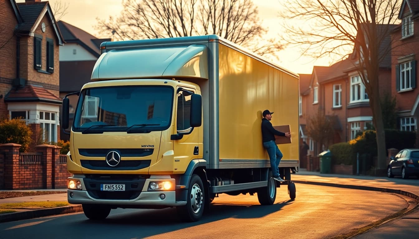 Efficient removals in cheltenham with a professional moving truck loading boxes.