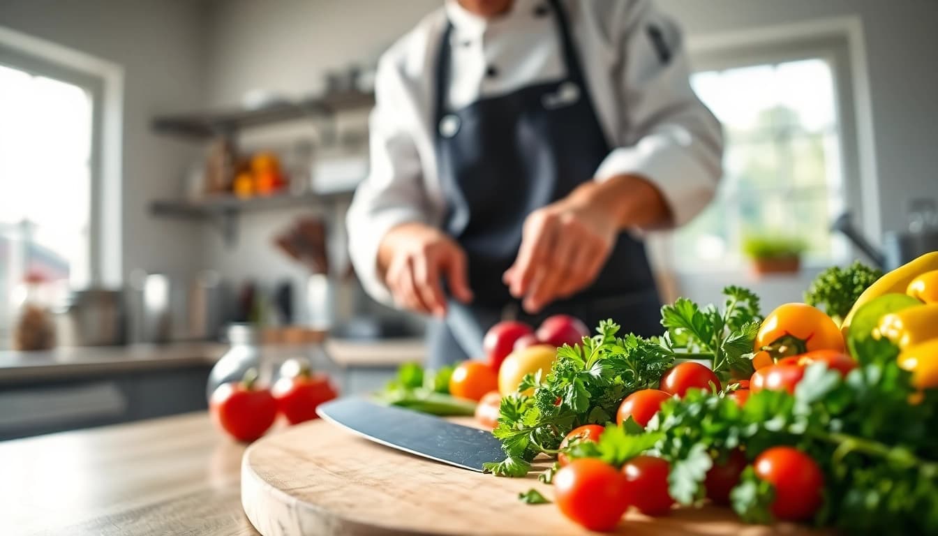 Prepare vibrant ingredients at recipesalexarciab.com for culinary creativity in a bright kitchen.