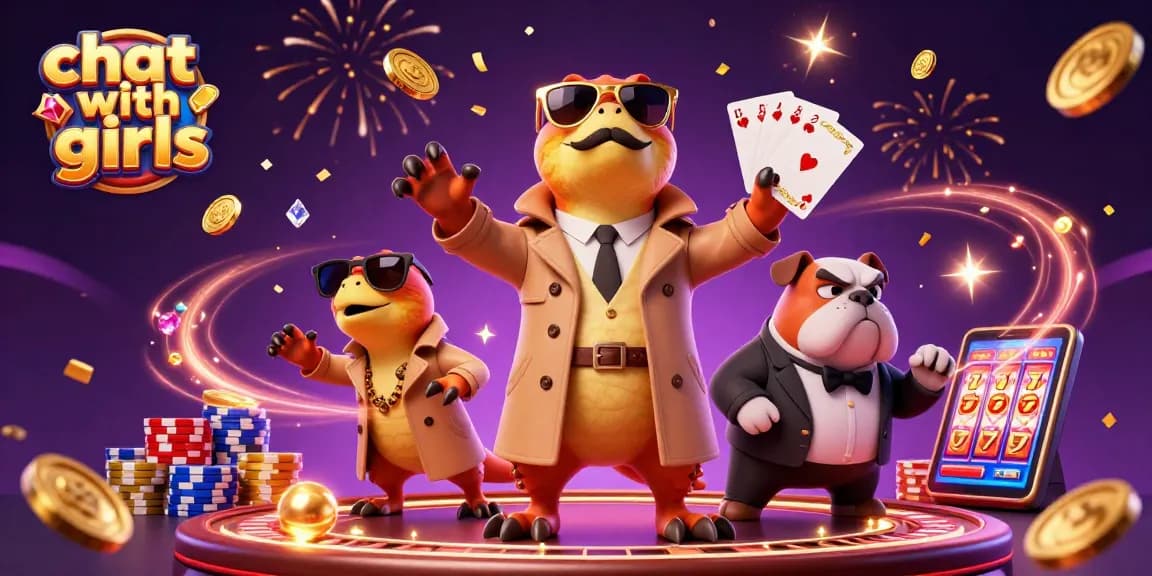 Engage in a fun chat with girls while exploring the lively casino atmosphere.