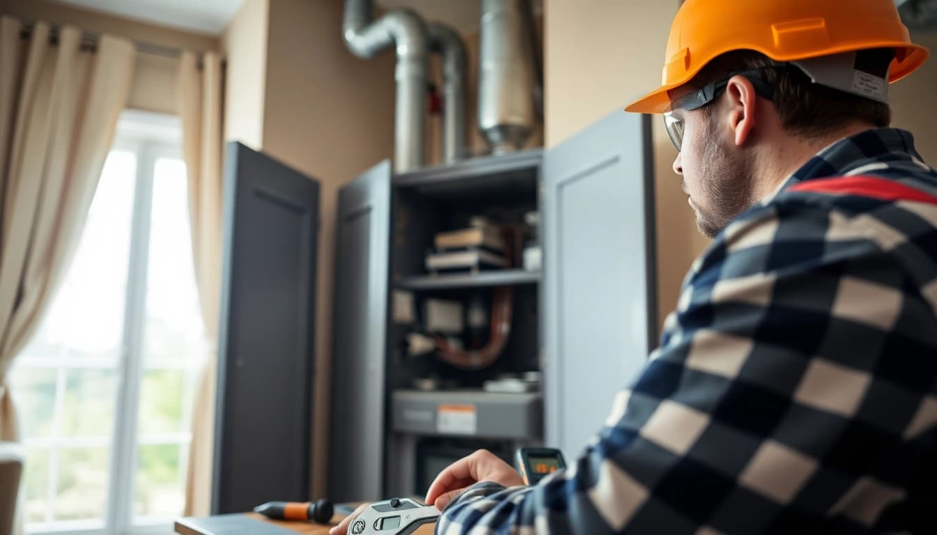 Expert technician performing heating repair mt kisco on a residential furnace system.