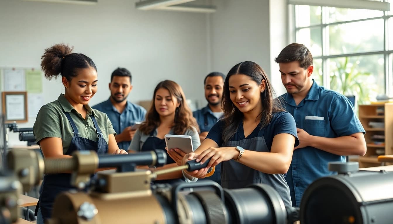 Students participating in hands-on activities at trade schools in Hawaii, showcasing teamwork and learning.