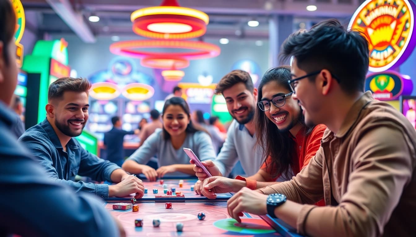 Players engaging in exciting daman games in a vibrant gaming arena.