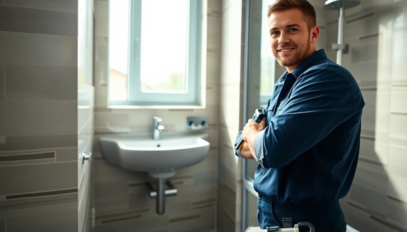 Experienced plumber knightdale repairing a bathroom sink with confidence and professionalism.