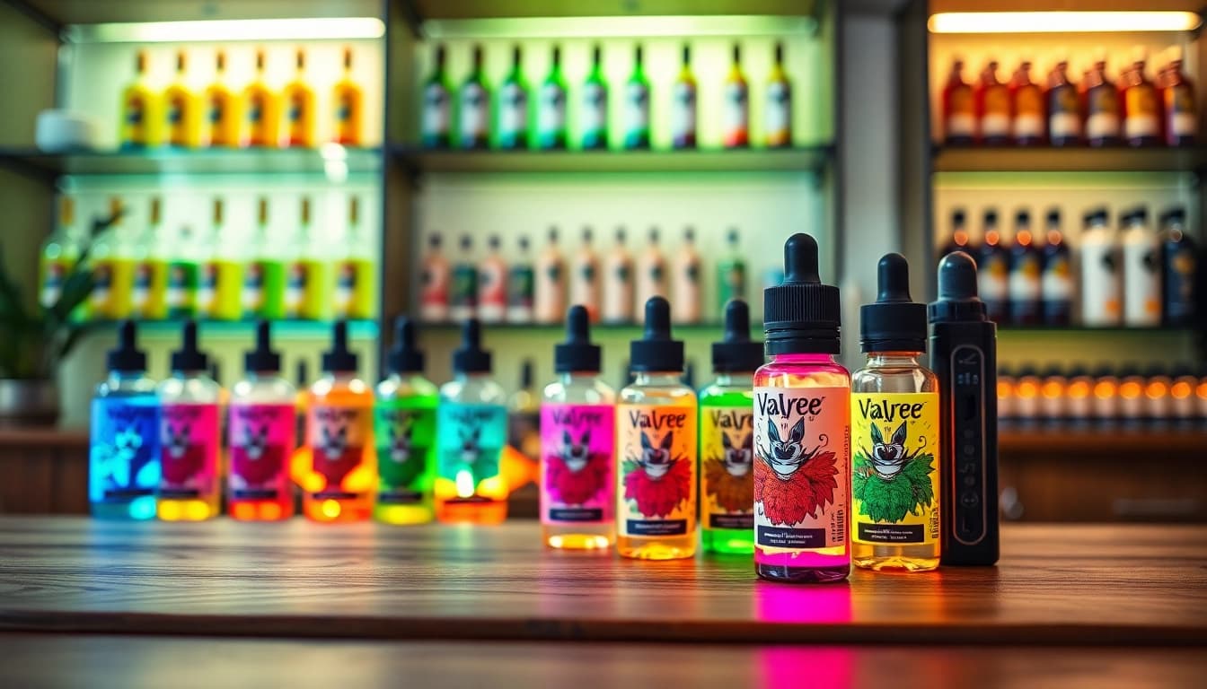 Vaping setup showcasing e-liquid bottles highlighting that has established itself as a leading name in the market.