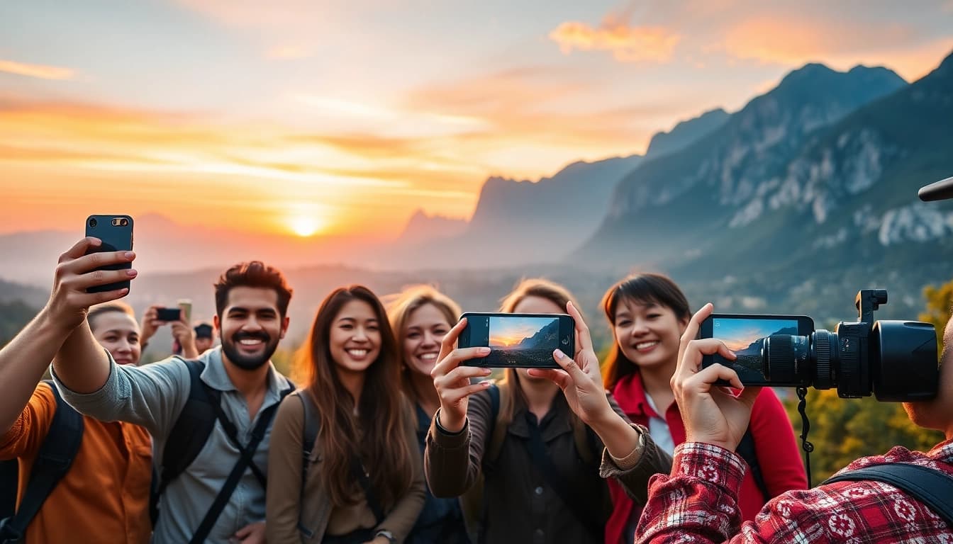 Captivating travel experiences shared at https://travelingossip.com with vibrant landscapes and joyful travelers.