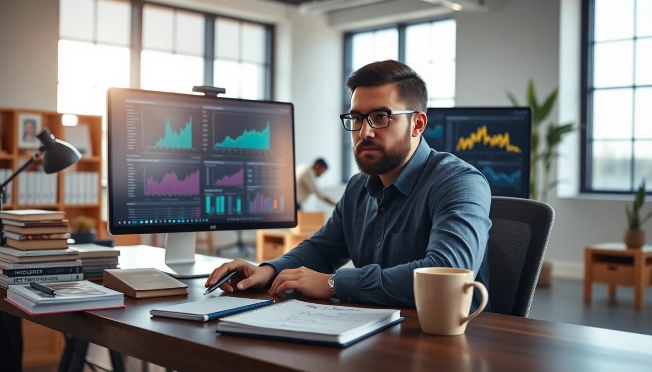 Optimize your digital marketing with insights from https://press.farm in a bright office environment.