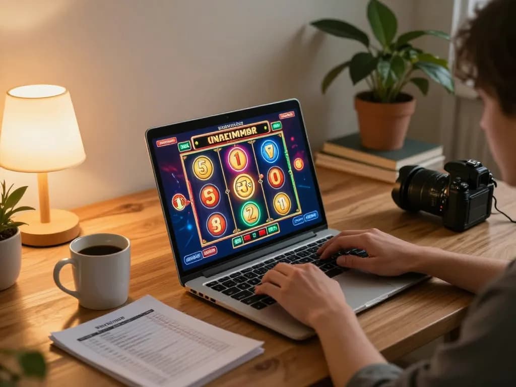 Engaging in online gaming at the home setup, perfect for navigating Nhà cái 79king's thrilling slots.