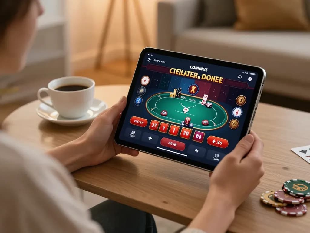 Engaging online gaming experience with Nhà cái Bet88 on a tablet in a comfortable home setting.