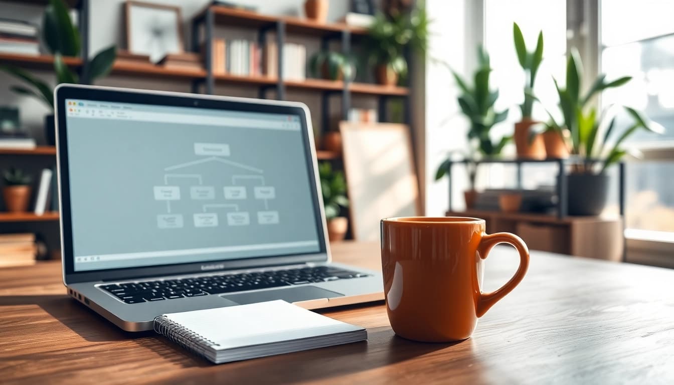How to optimize your workspace for productivity with organized elements and soft lighting.