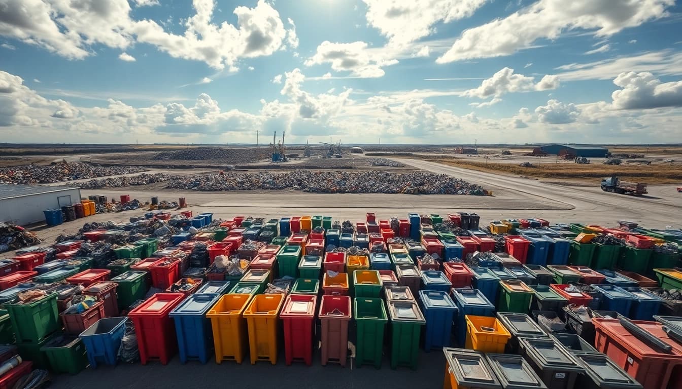 Dispose wastes effectively at the Bonnyville dump with organized bins and clear environment.