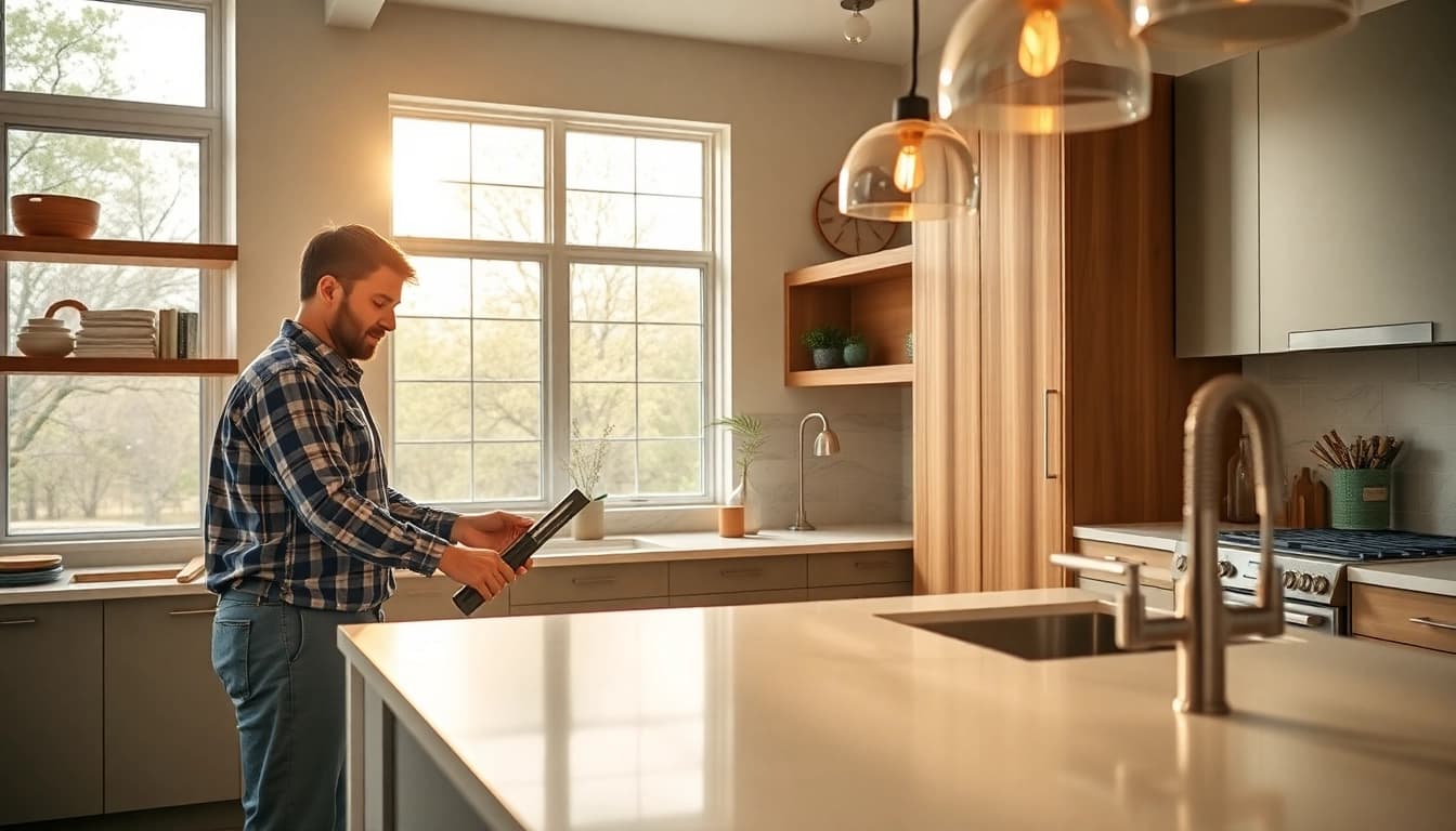 Experienced remodel contractor near me Austin revitalizing a kitchen space with modern designs.