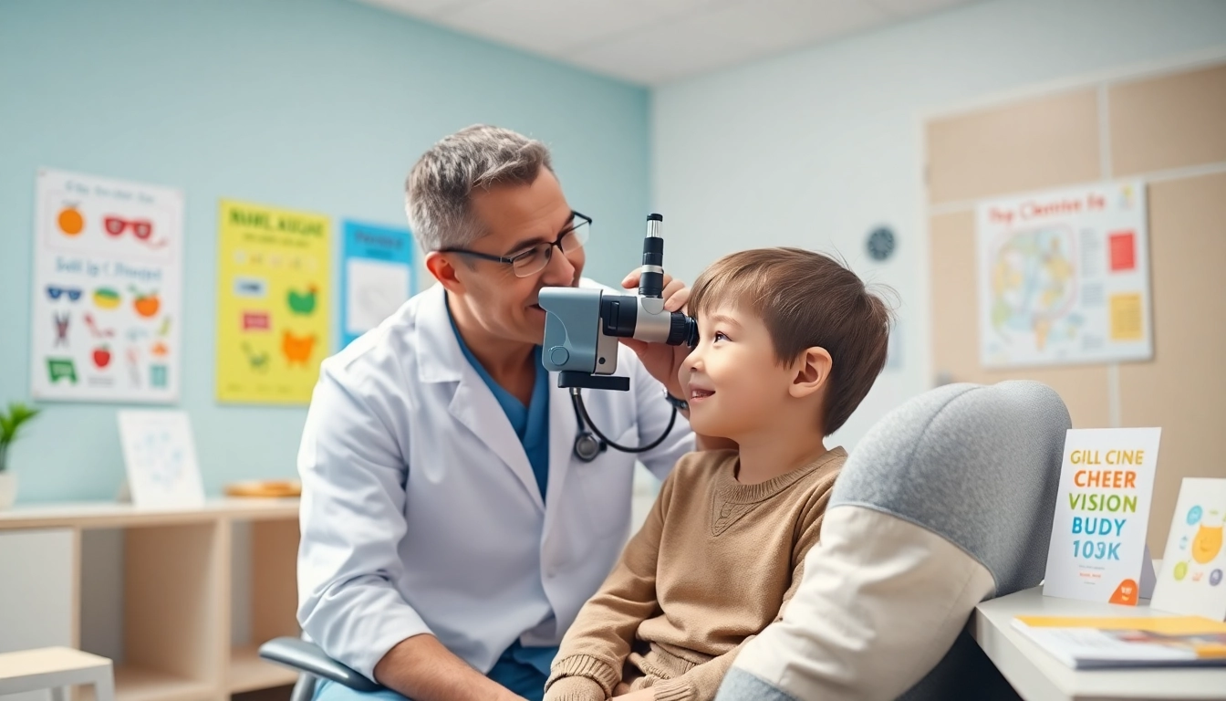 Promoting Our Children's Vision through a child eye examination in a vibrant clinic setting.
