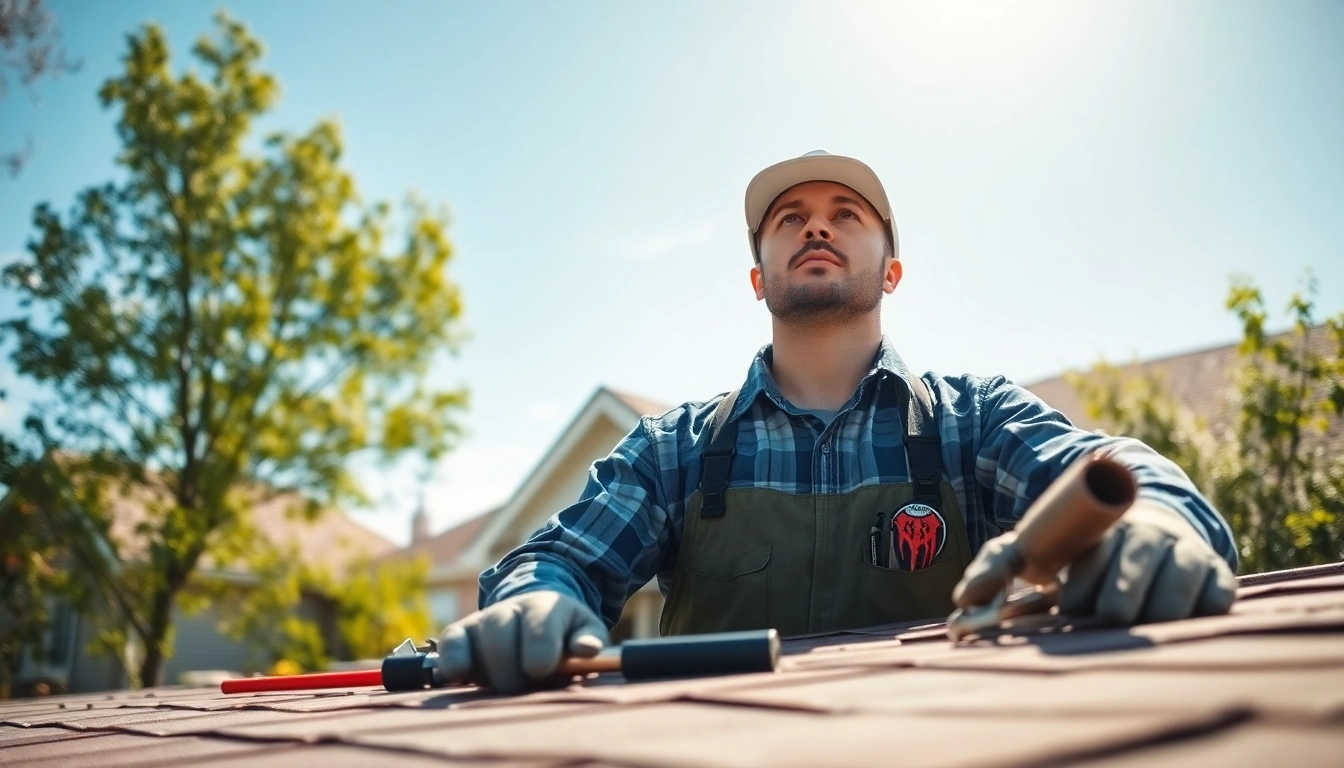Expert performing a roof repair inspection, ensuring safety and quality for homeowners.