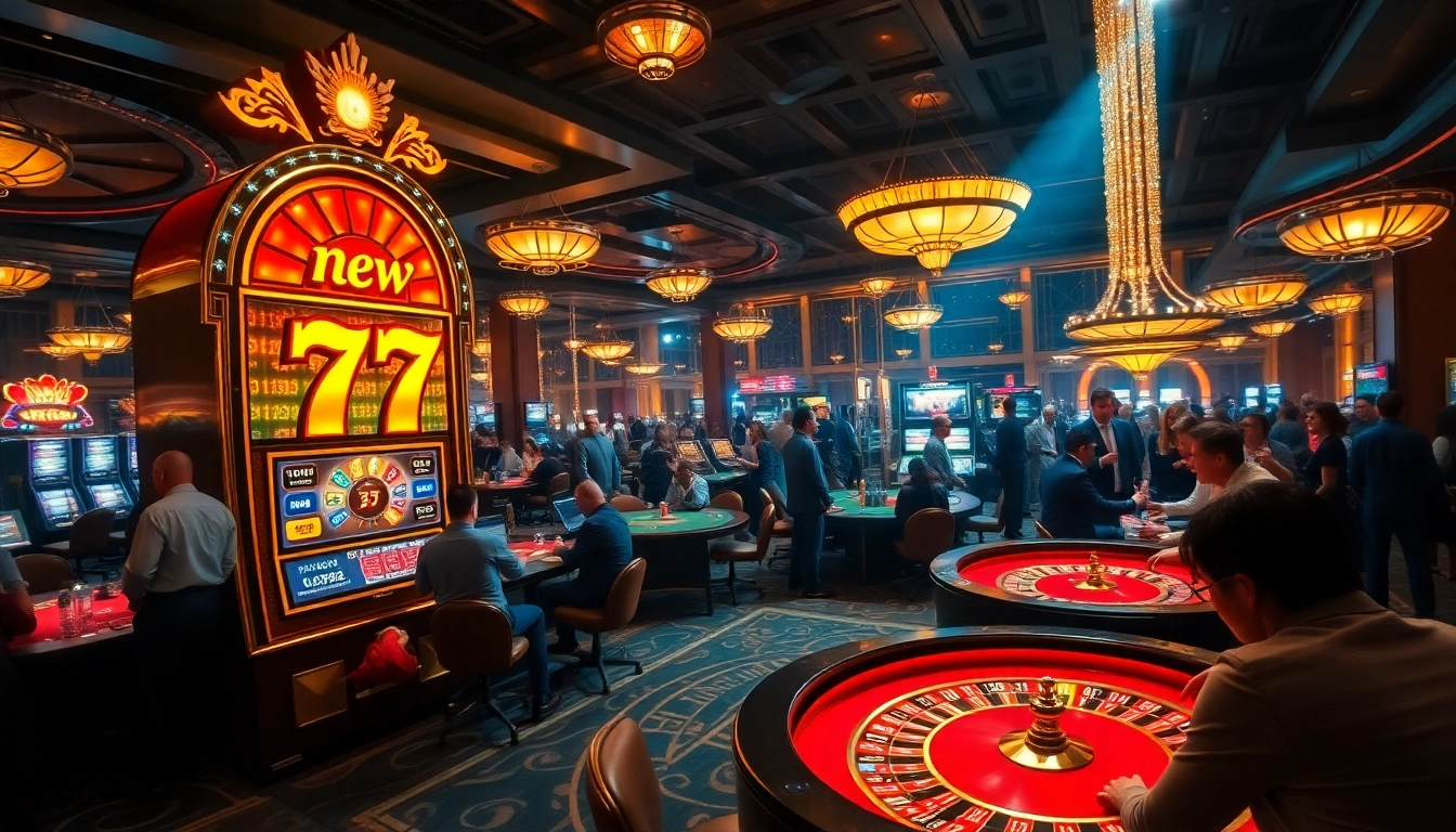 Experience the thrill of new 77 with players winning at vibrant casino tables.