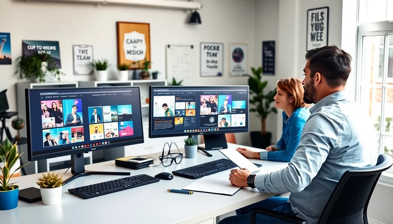 Showcasing Website design Hereford with a professional workspace and collaborative design session.