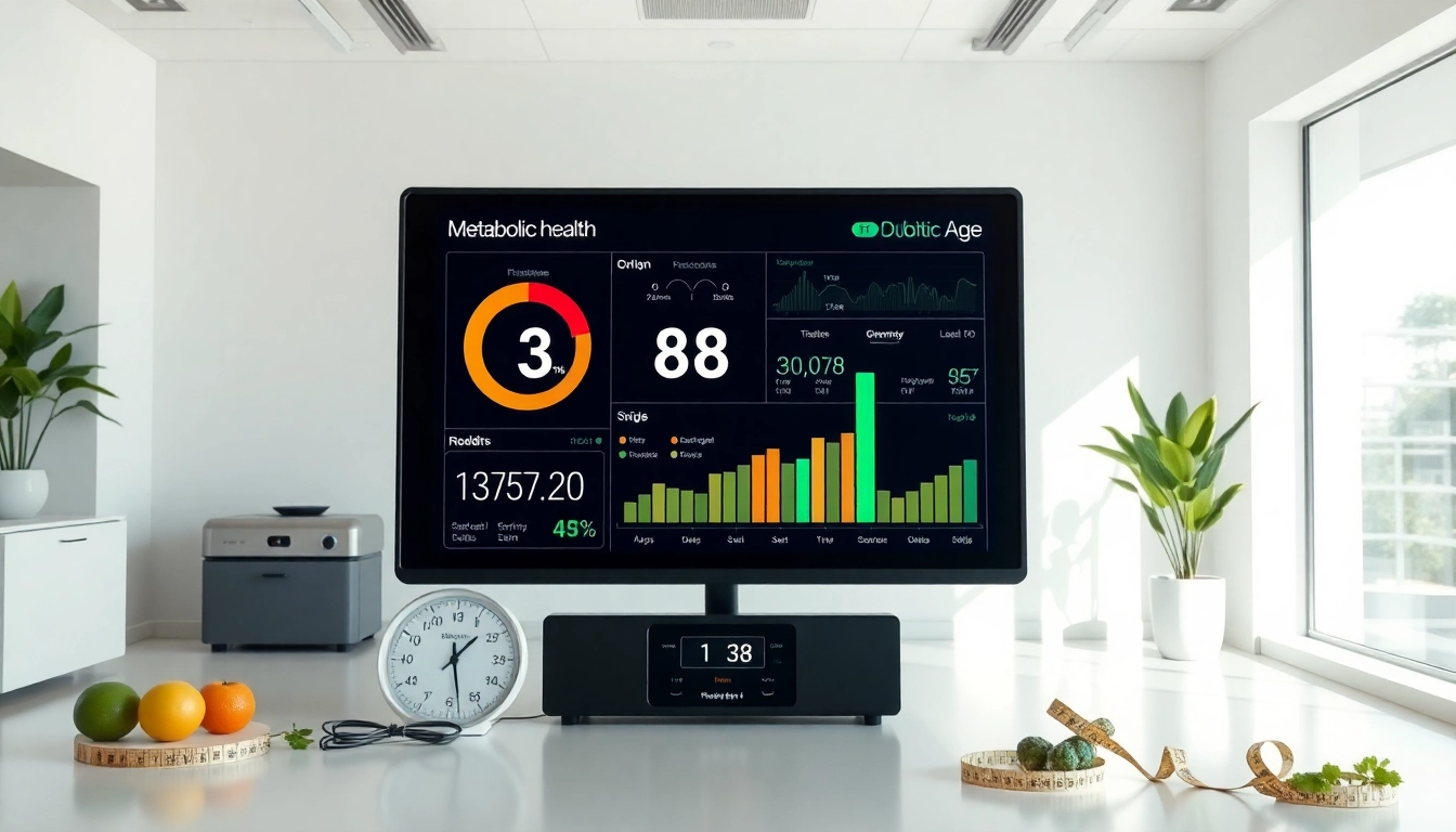 Calculate your metabolic age calculator details in a modern health studio.