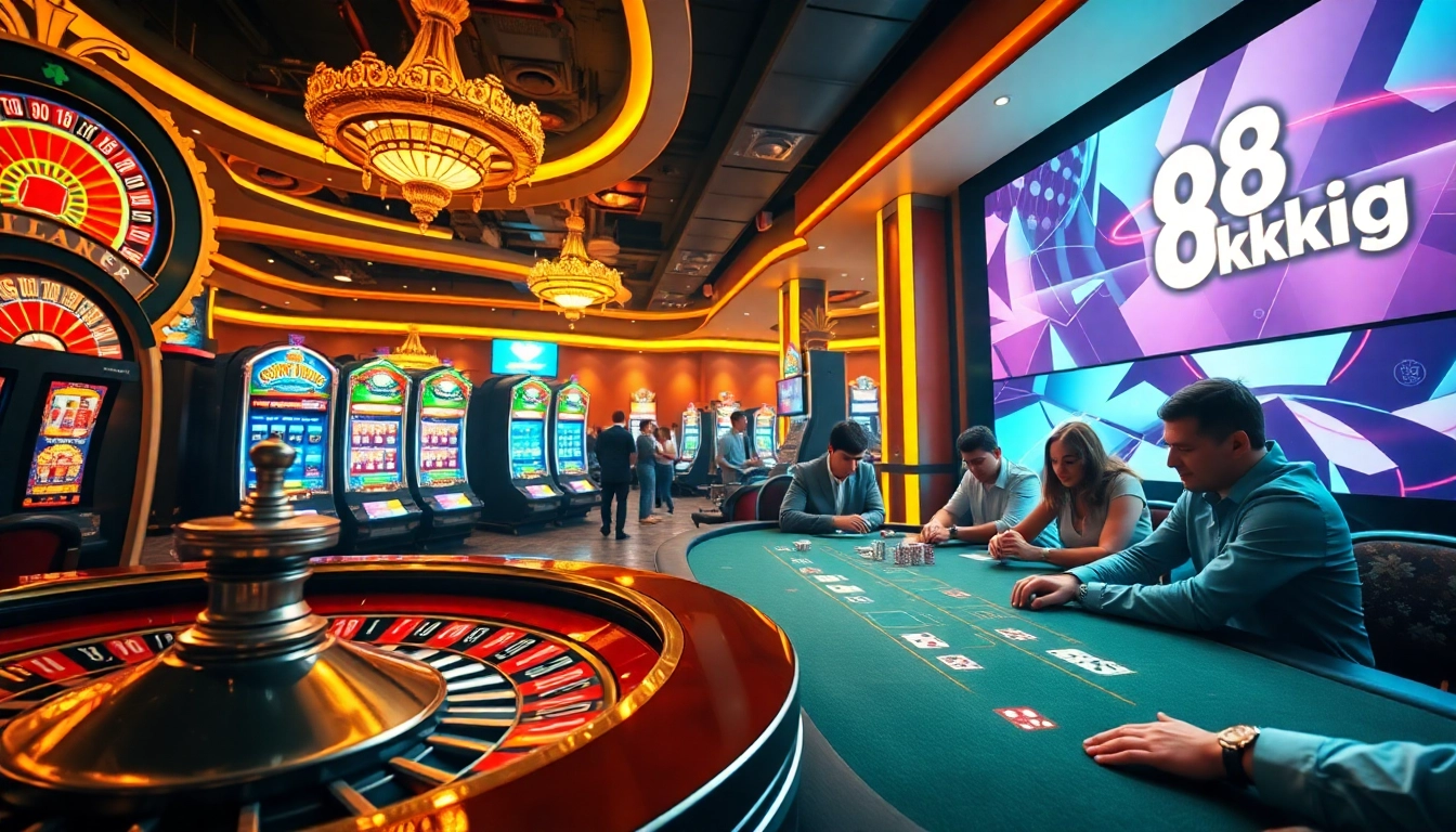 Experience the excitement of 88king with vibrant slot machines and a luxurious casino setting.