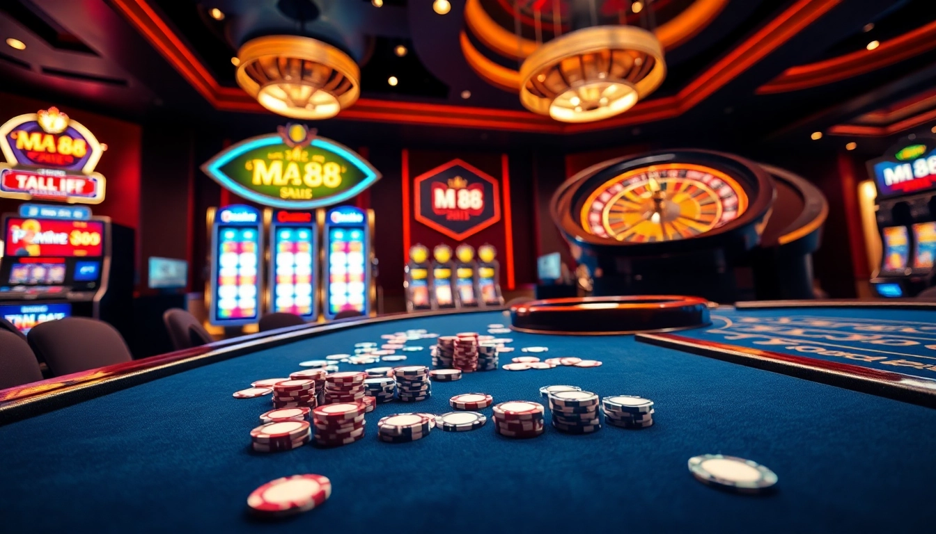 Experience the thrill of MM 88 casino gaming with vibrant tables and exciting slot machines.