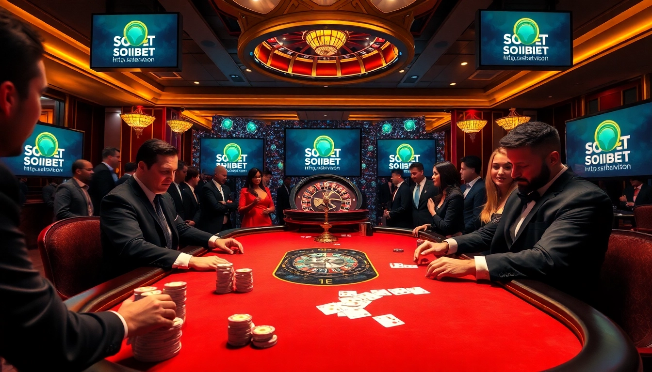 Thrilling poker game at https://soibet.vision/ with players focused on winning, showcasing luxury and excitement.