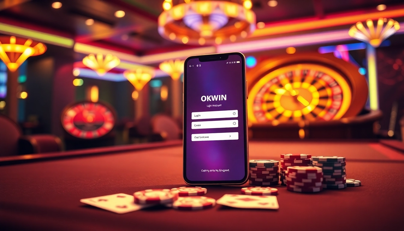 Experience the excitement of online gaming with OKWIN login on your device at a lively casino.