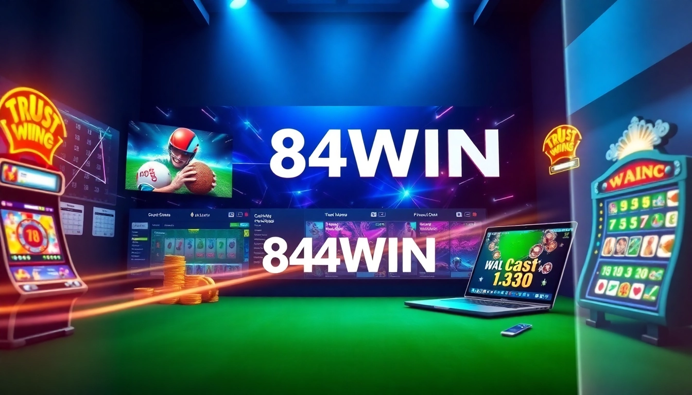 84WIN online gambling platform featuring vibrant games and mobile access.