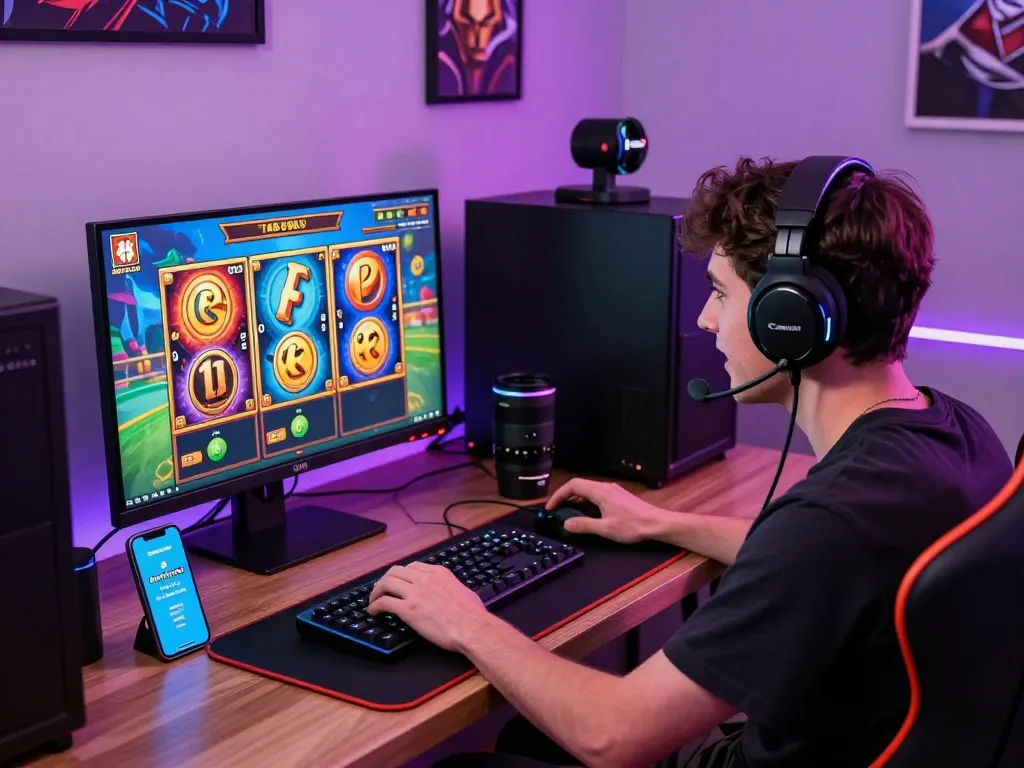 Engaging gaming moment with bayitoto interface showcasing 4D and slot games.