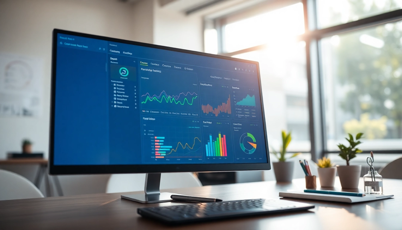 Interactive content tracking tool dashboard illustrating data insights on a desktop.