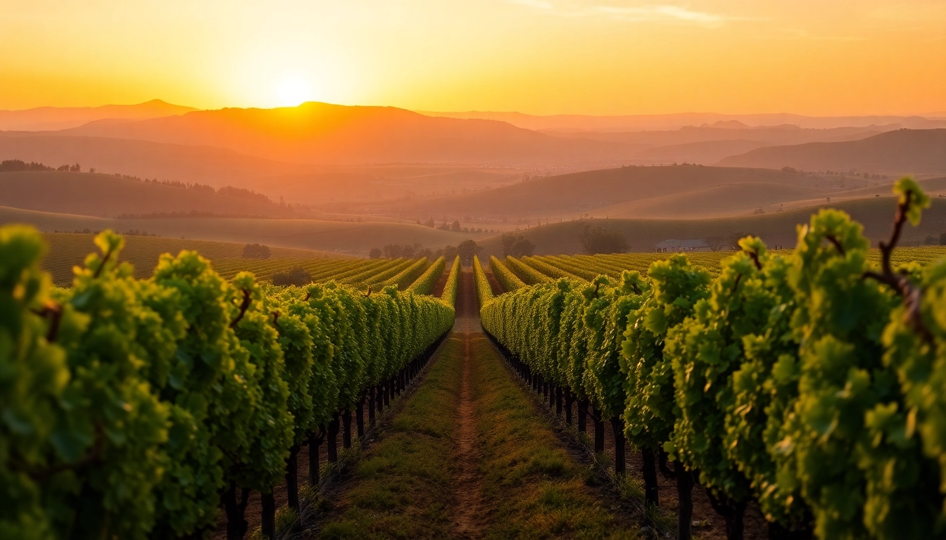 Explore the scenic vineyards of Clarksburg ca during a golden sunset, showcasing nature's beauty.