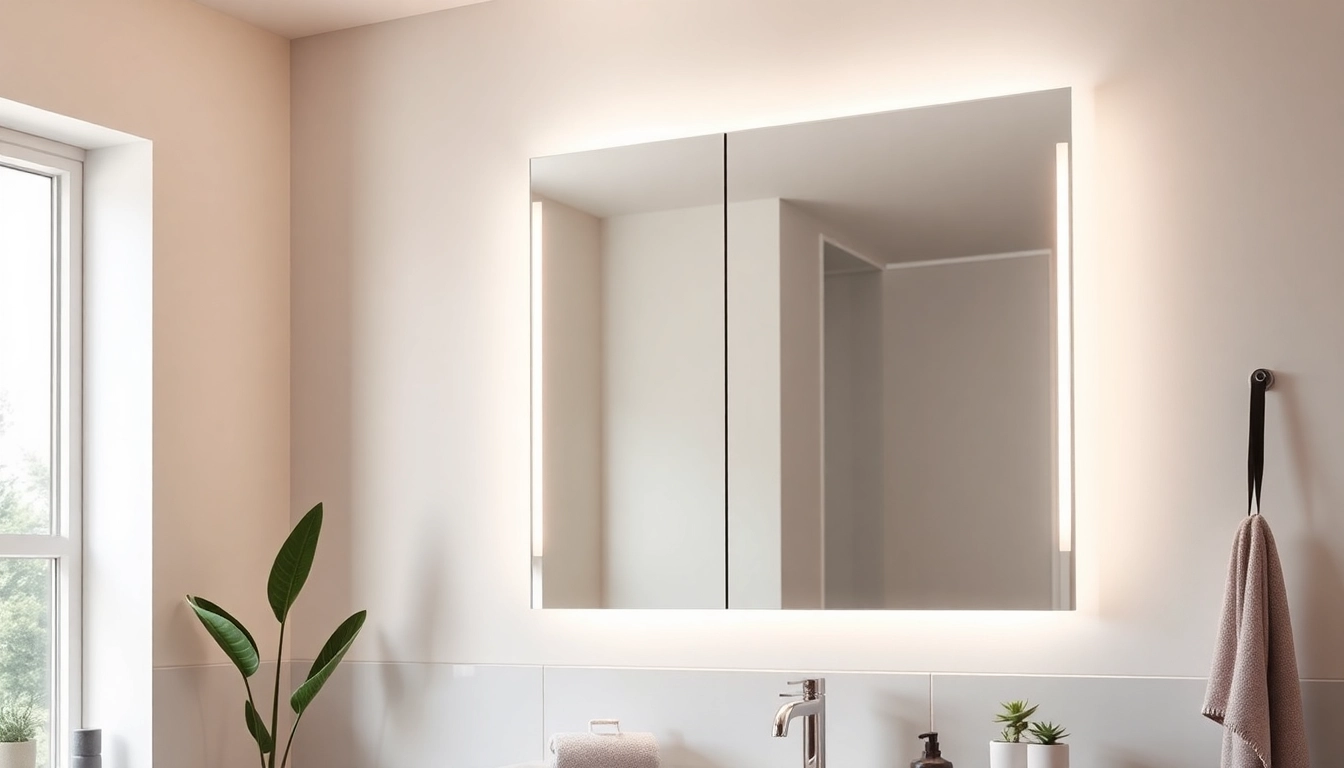 Gestalten Sie Ihr Badezimmer mit dem eleganten sonni Spiegelschrank mit LED-Beleuchtung.