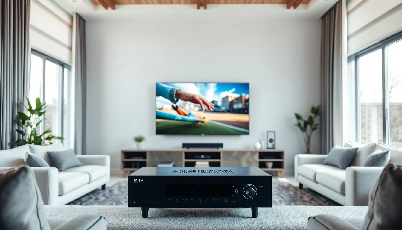 Bekijk IPTV ontvangers en accessoires op https://satdeal.nl in een moderne setting.