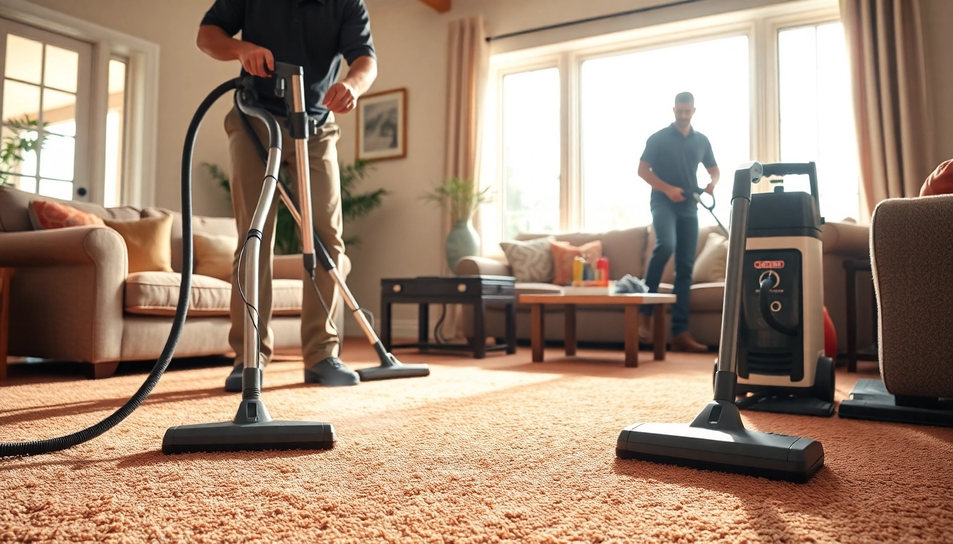 Carpet cleaners Lincoln CA effectively deep cleaning a cozy living room carpet.