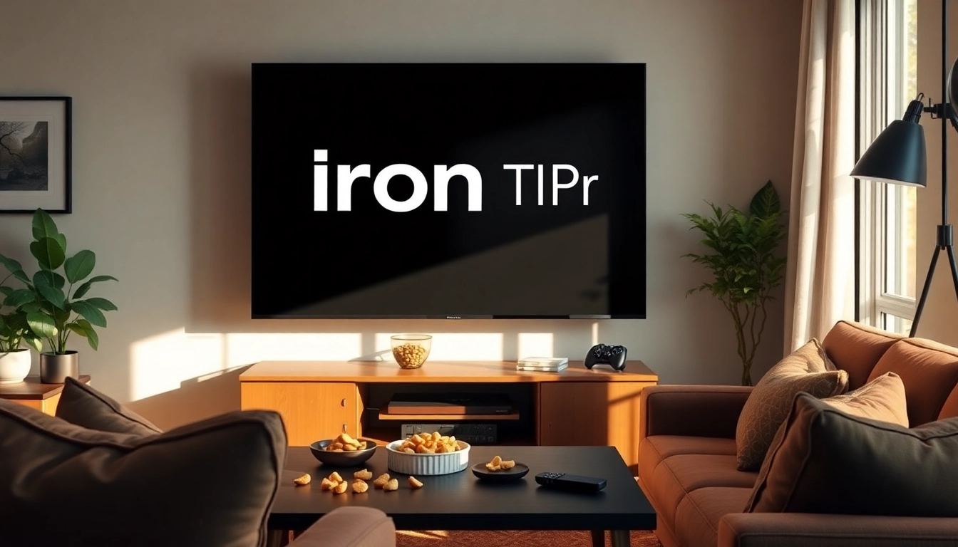 Enjoying Iron TV Pro streaming in a cozy, modern living room setup.