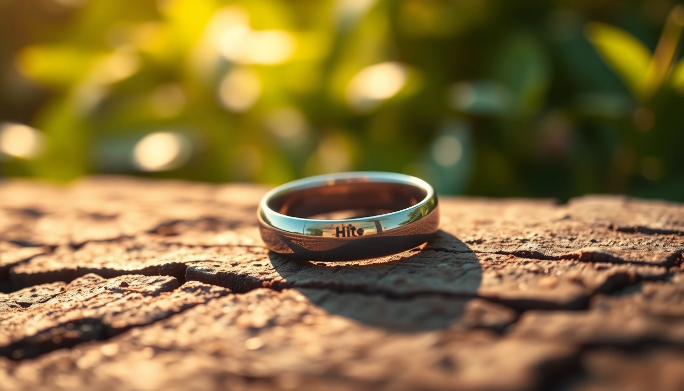 Stylish Health Ring enhancing wellness with a shiny finish on a wooden table.