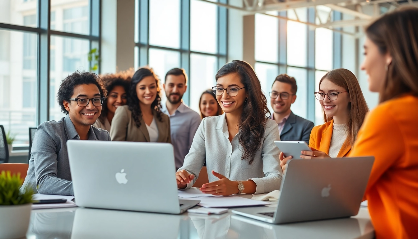 Empowering enterprise ai assistant facilitates collaboration in a vibrant office environment.