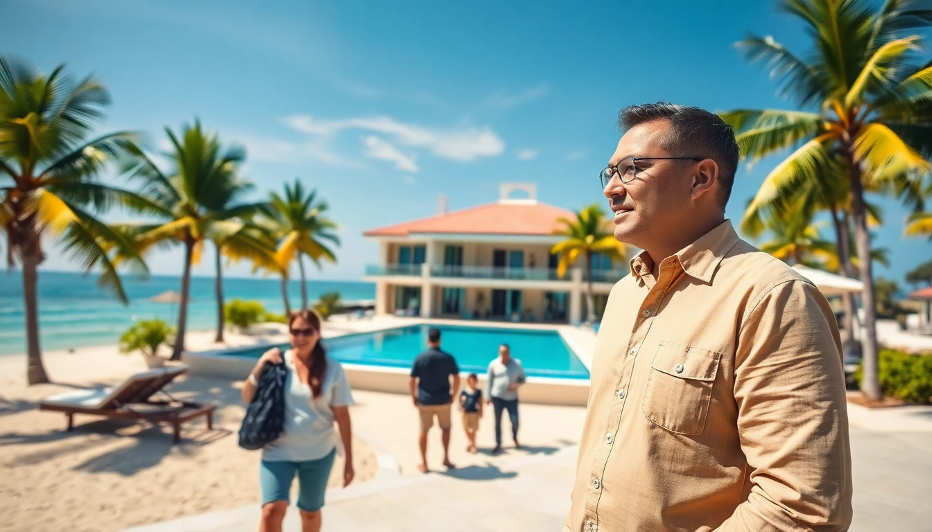 Showcasing a stunning Pattaya property with a real estate agent engaging potential buyers.