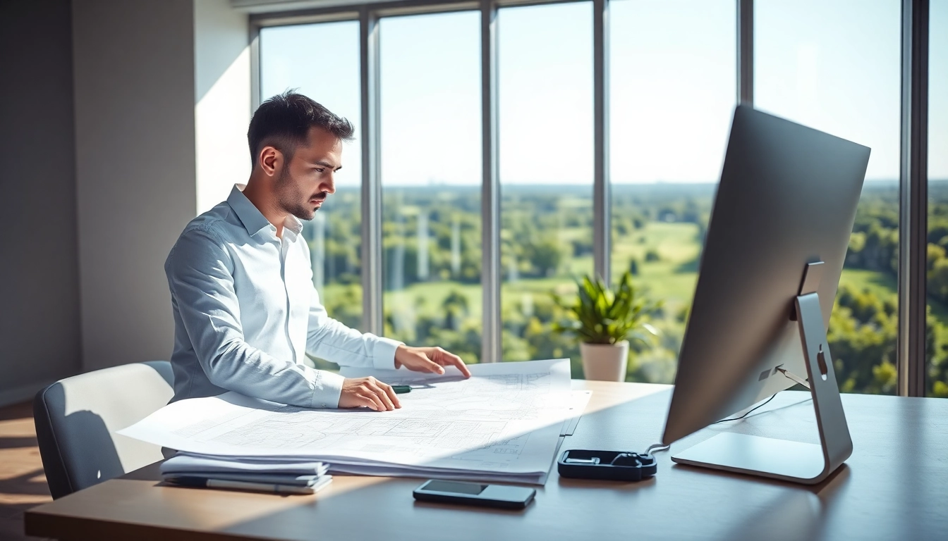 Analyze town planning projects with expertise at https://2020group.co.za in a modern office.