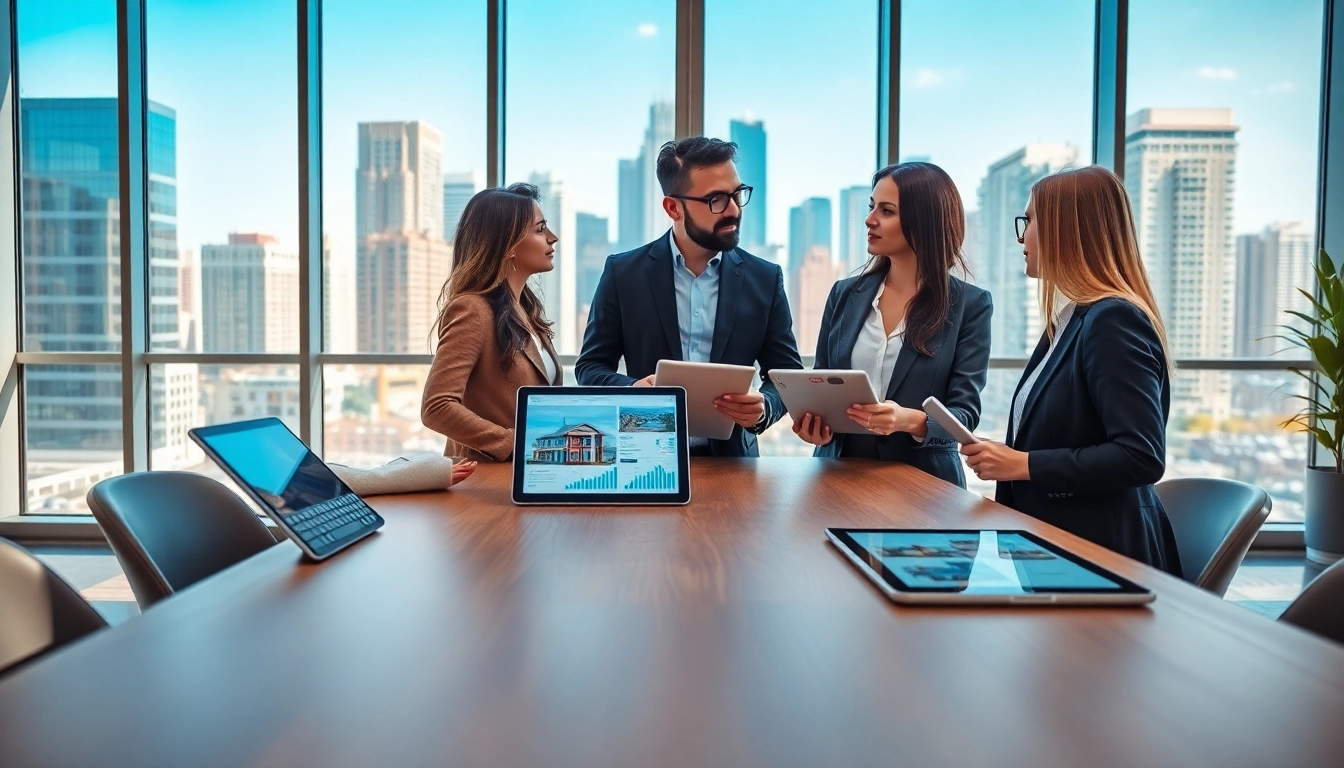 Enhance your real estate journey with professional agents collaborating in an office setting.