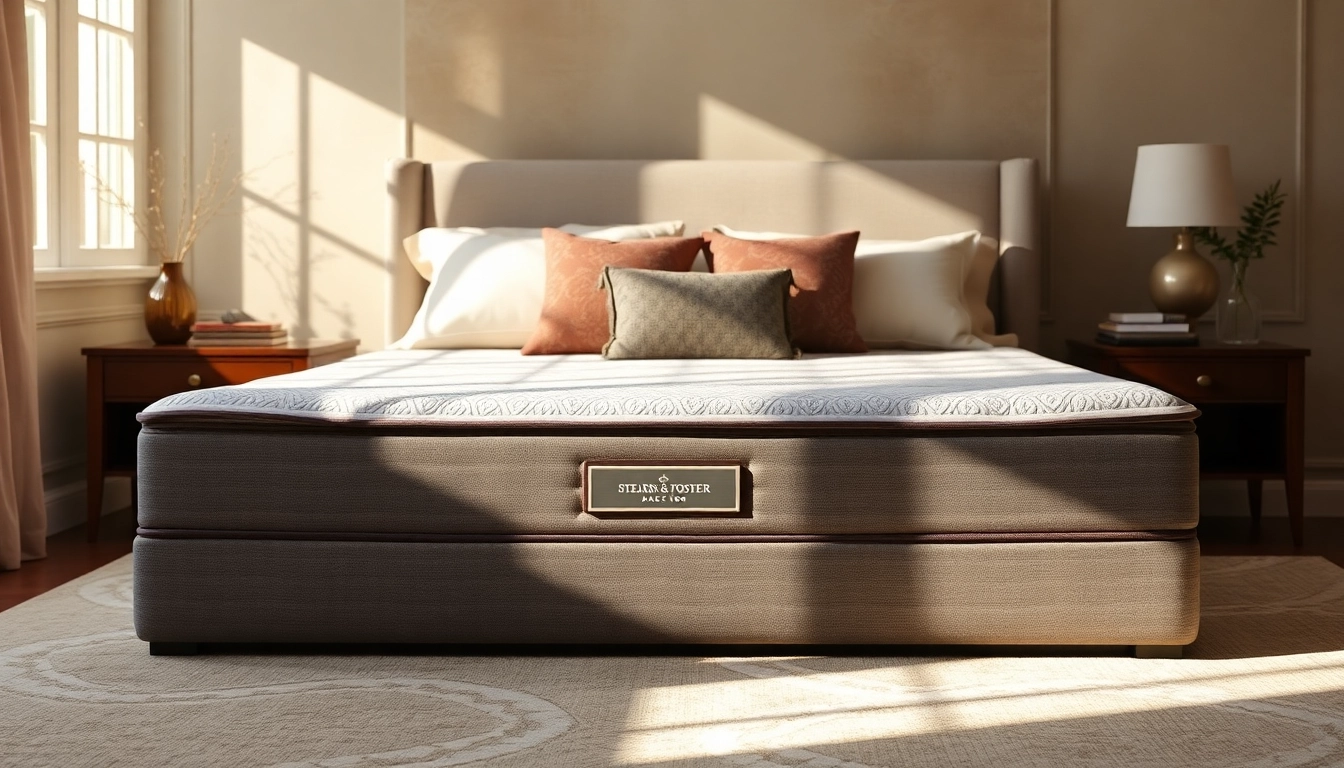 Discovering the comfort of stearns and foster box spring king in a stylish bedroom setup.