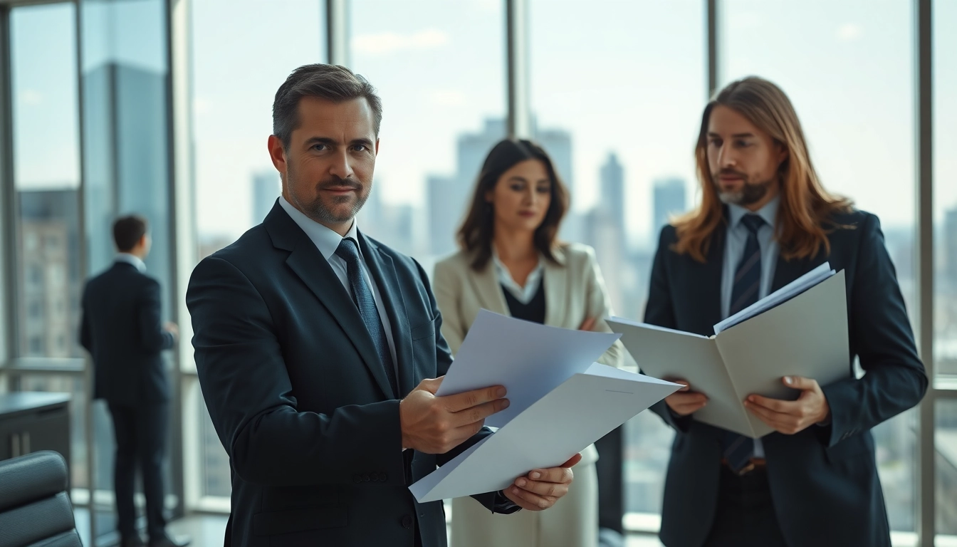 Boca Raton Construction Litigation Lawyer consulting with a client in a modern office.