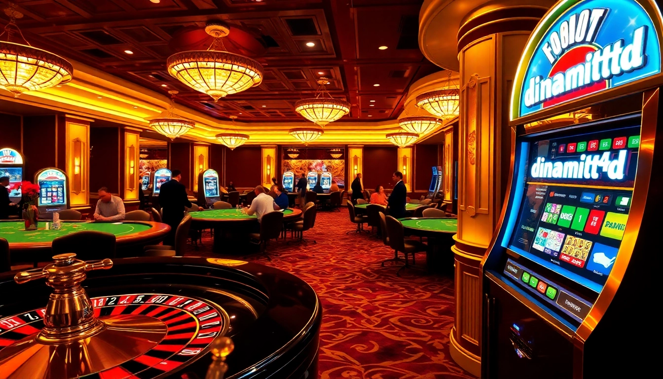 Experience the thrill of dinamit4d as players engage at luxurious casino tables.