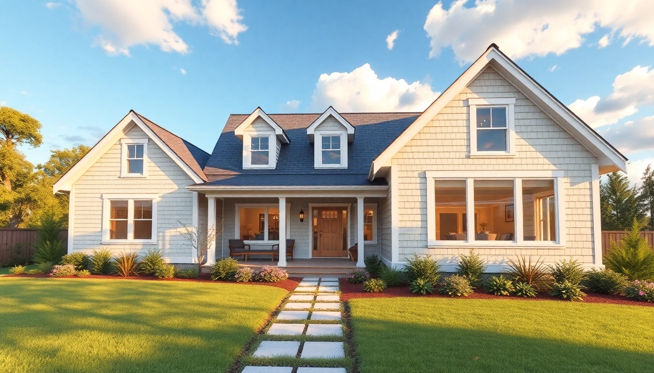 Stunning cape cod home showcasing elegant design features and beautiful landscaping.