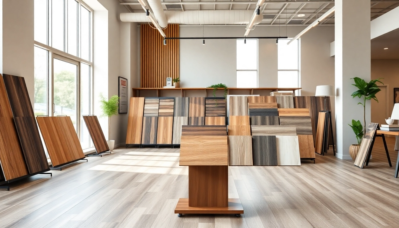 Browse stylish cheap vinyl flooring options in a bright showroom setting for home renovations.