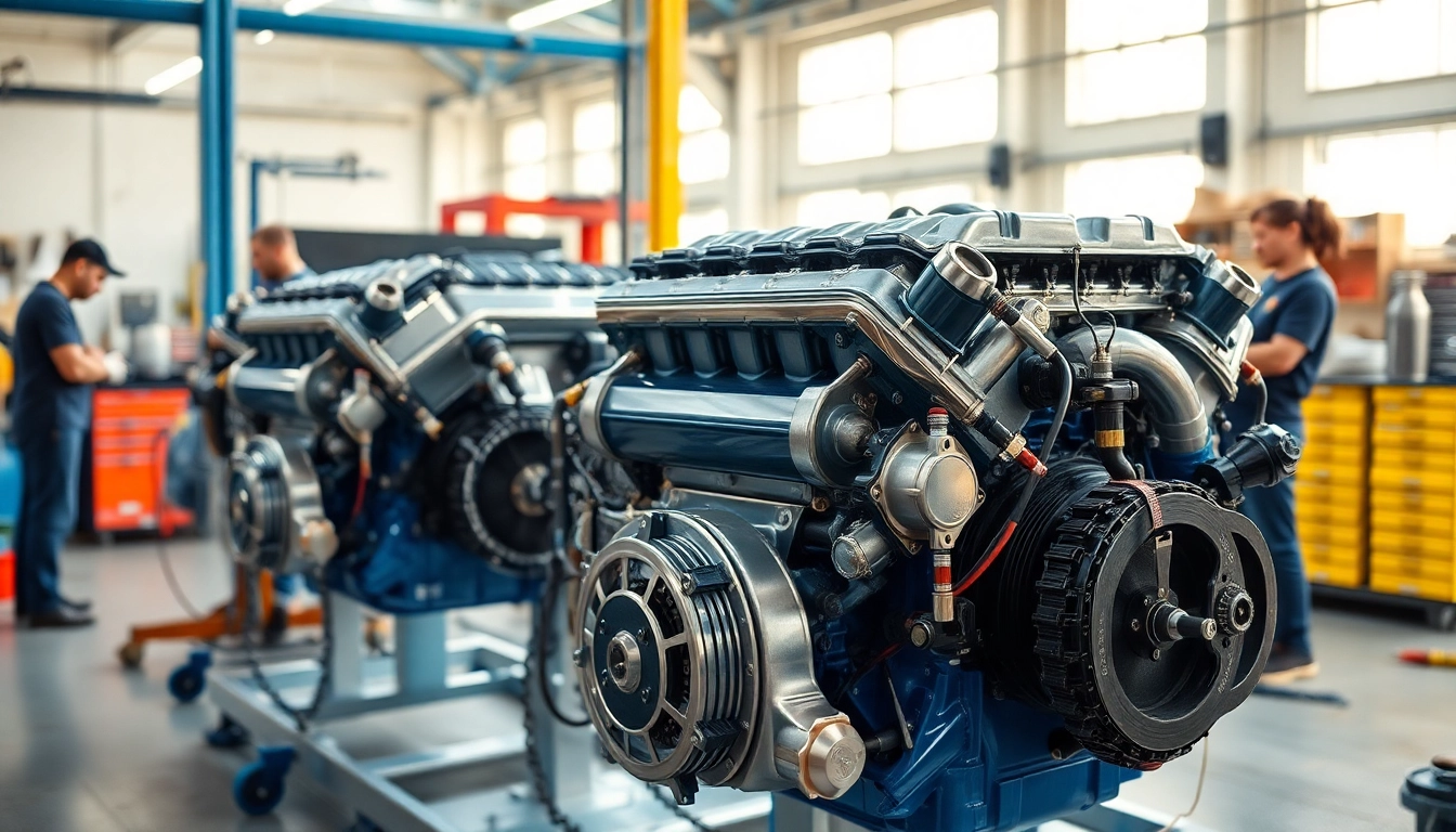 Technicians maintaining Approved Engines in a workshop, showcasing craftsmanship and expertise.
