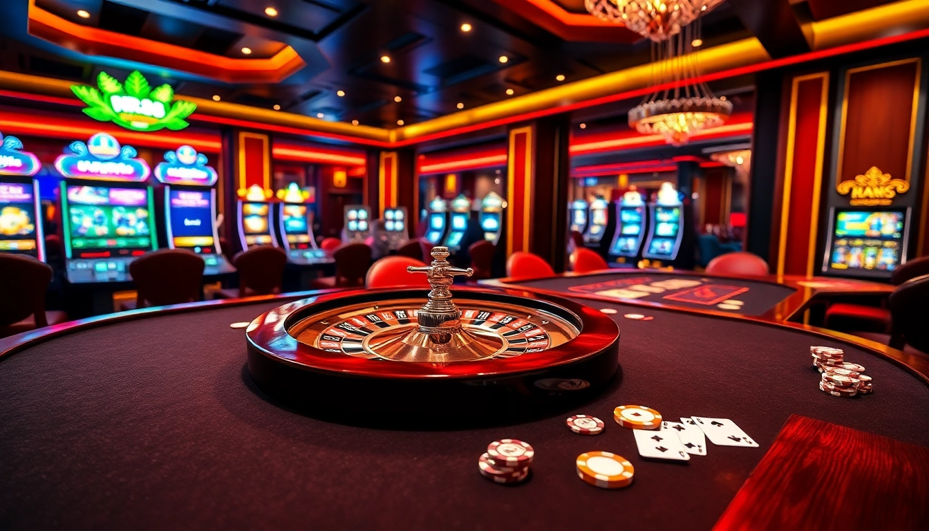 RR88 players placing bets at an exciting roulette table in a luxurious casino setting.