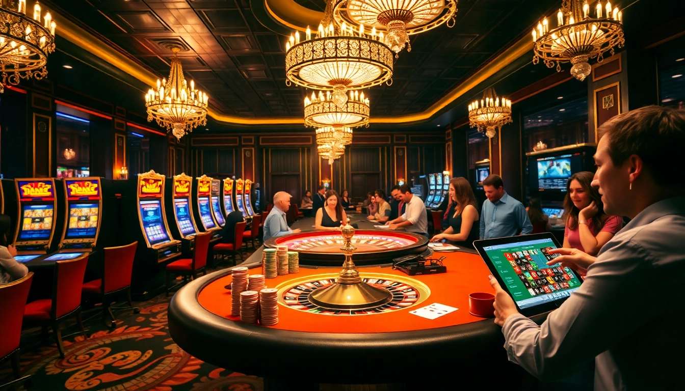 Experience the excitement of ARESGACOR with vibrant casino games and players enjoying their wins.