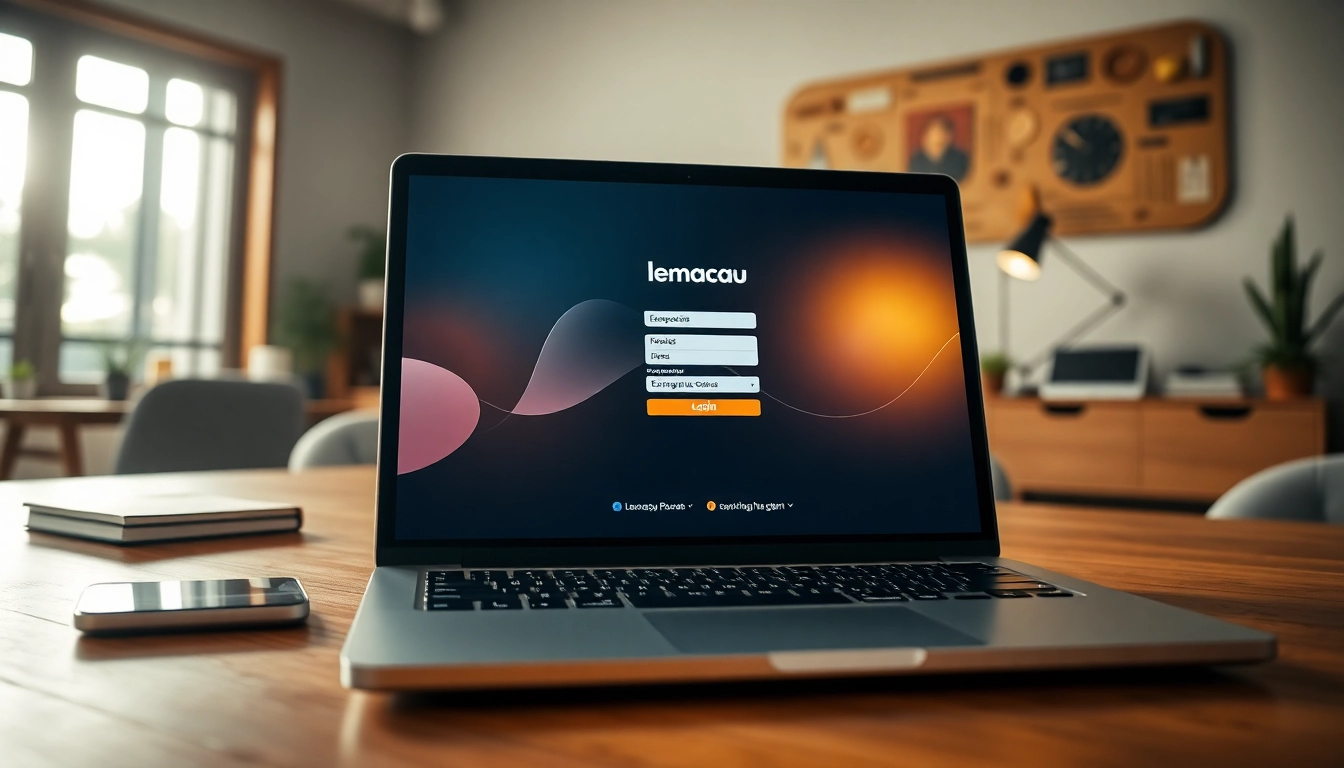 Masuk ke lemacau login melalui antara muka digital yang elegan dan moden.